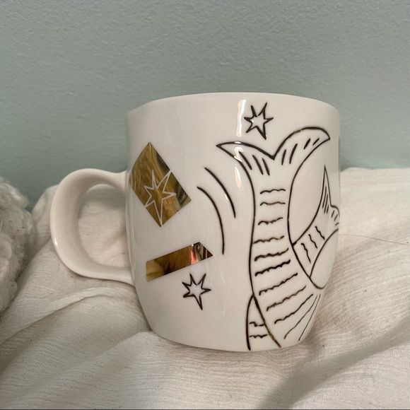 STARBUCKS 2013 Anniversary Siren Mug white and gold - Picture 3 of 6